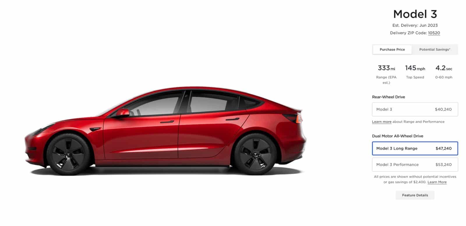 Tesla's Model 3 Strikes Back with an Impressive 333-mile EPA Range