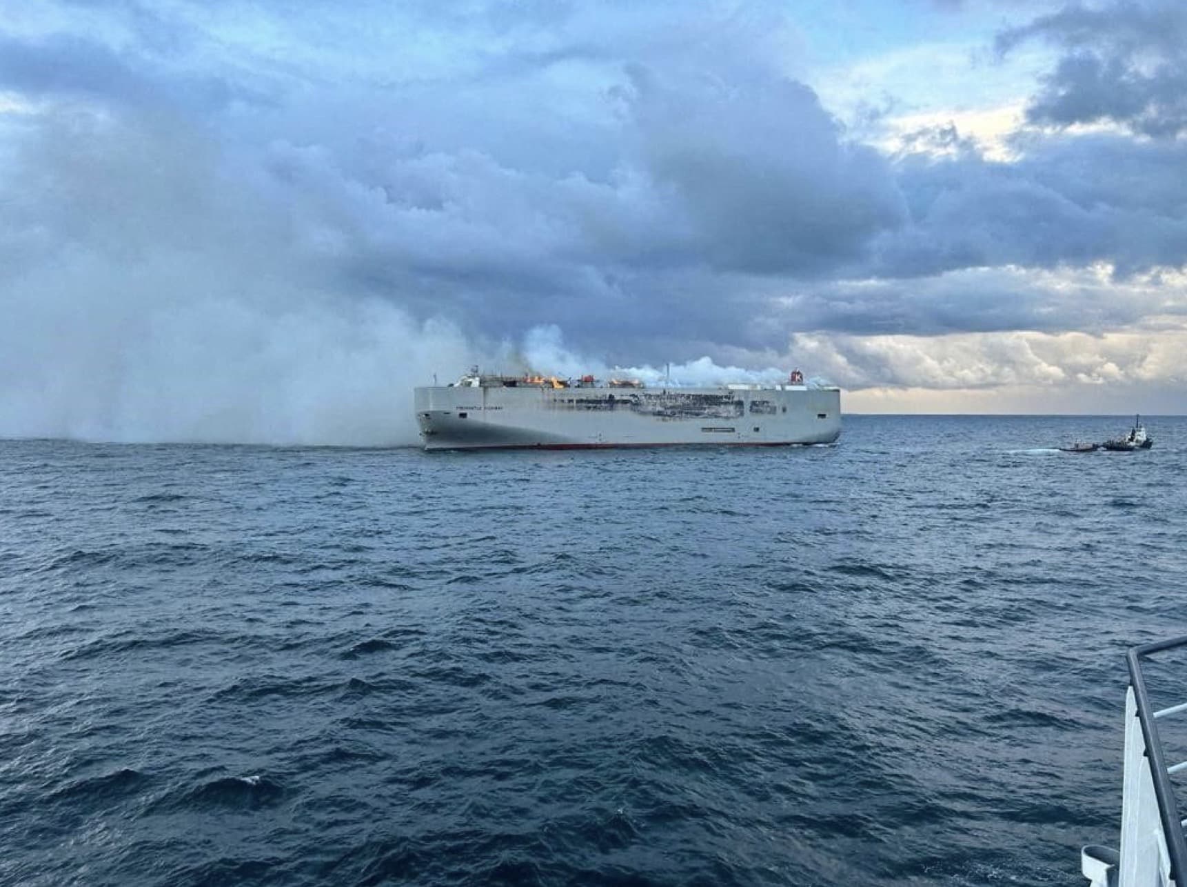 Electric Cars Ablaze: Vessel Fire Ignites Off Dutch Coast"