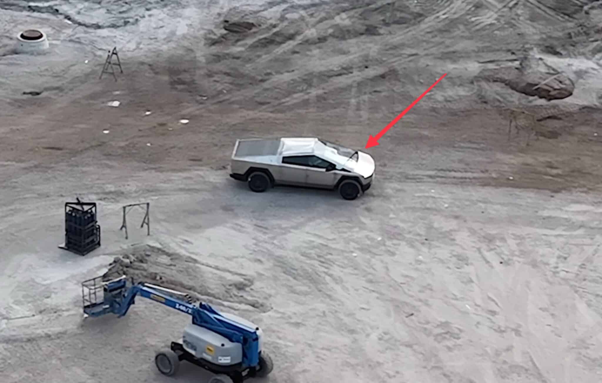 Tesla Cybertruck spotted at Texas Giga factory. Photo courtesy of Brad Sloan. August 2023.