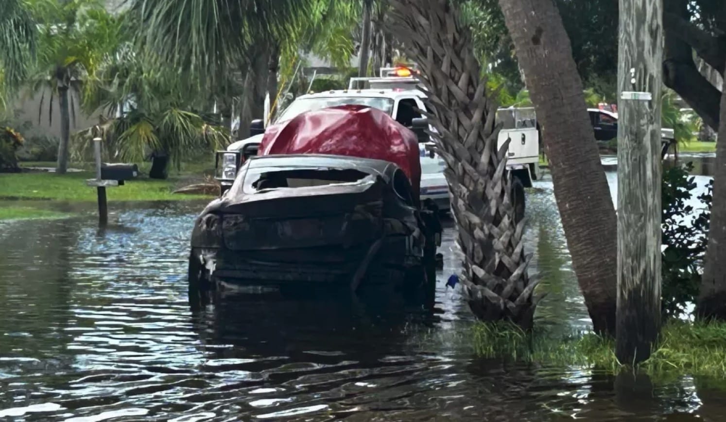 Tesla Turmoil: Florida's Flaming Flood Fiasco