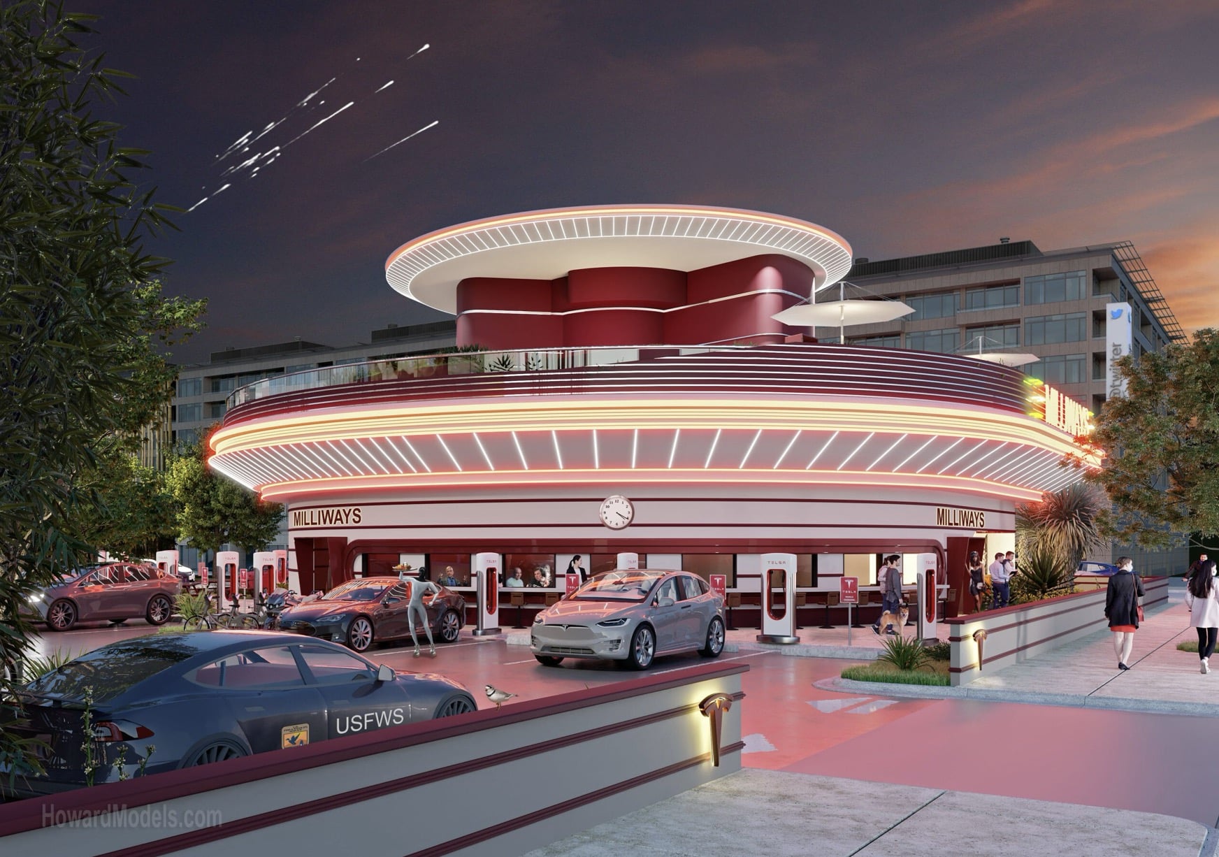 Tesla's Next Big Thing: Drive-In, Diner, and Supercharger Combined!