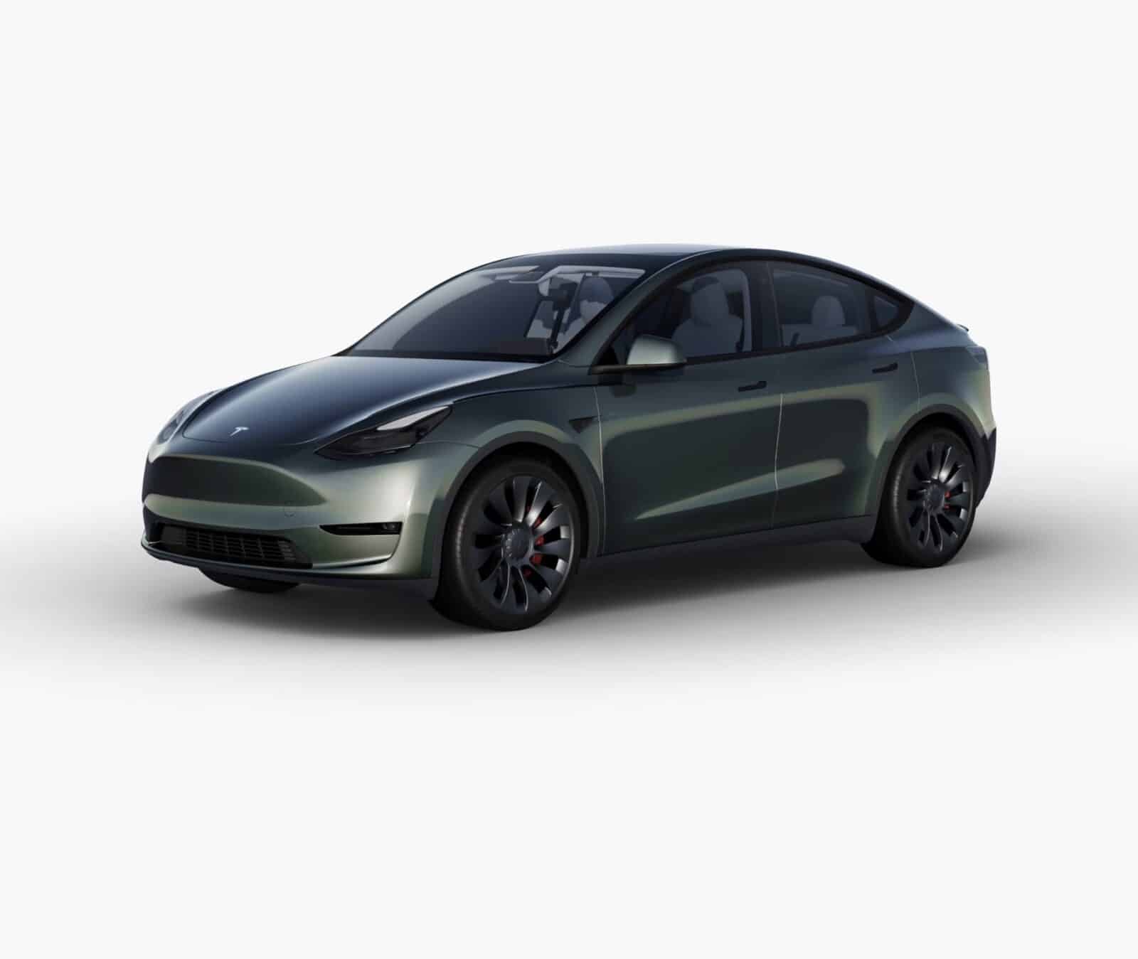 Tesla Model Y Factory Wrapped in Forest Green
