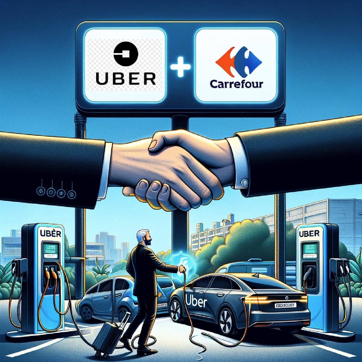 Uber Charges Up at Carrefour: EV Revolution in Parking Lots