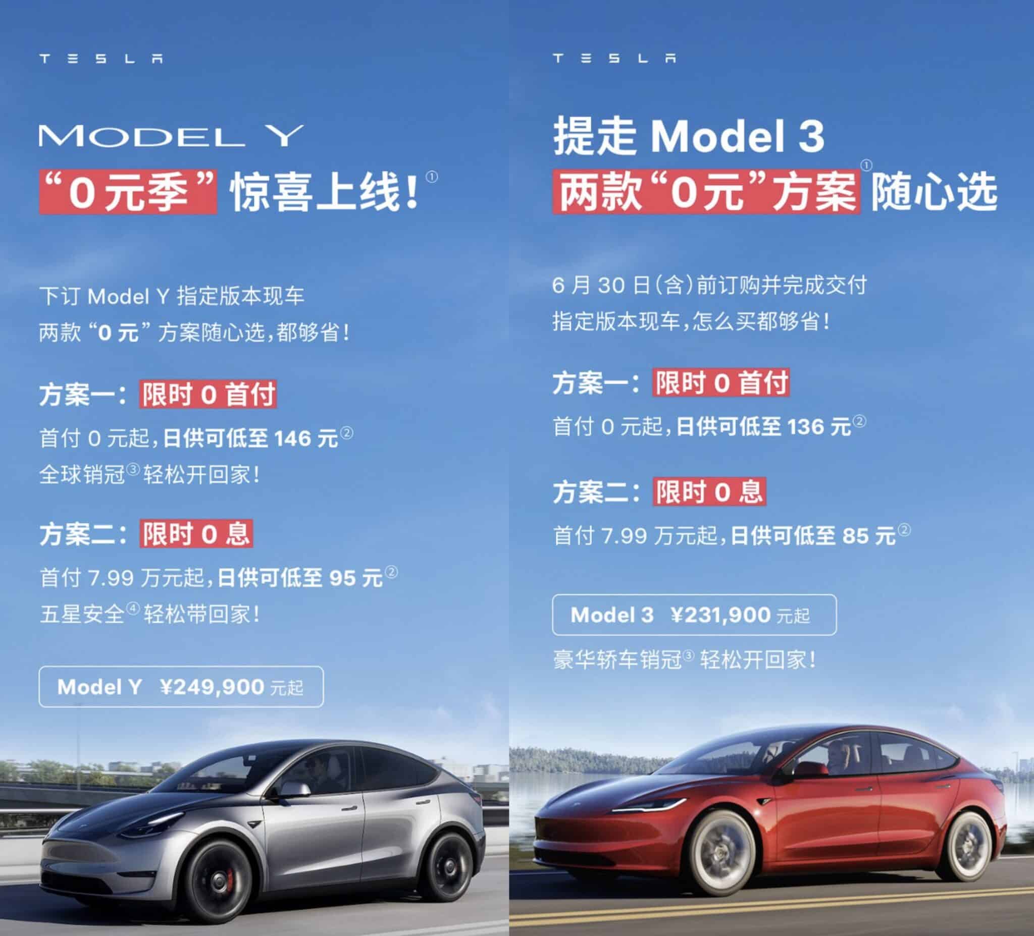 Tesla’s New Promotion: Zero Down or Zero Interest for Model 3 and Model Y in China