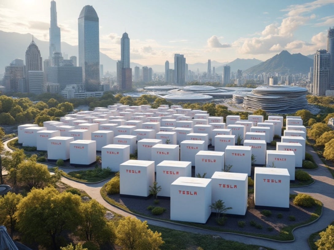 Tesla Mega Packs power the cities of the future.