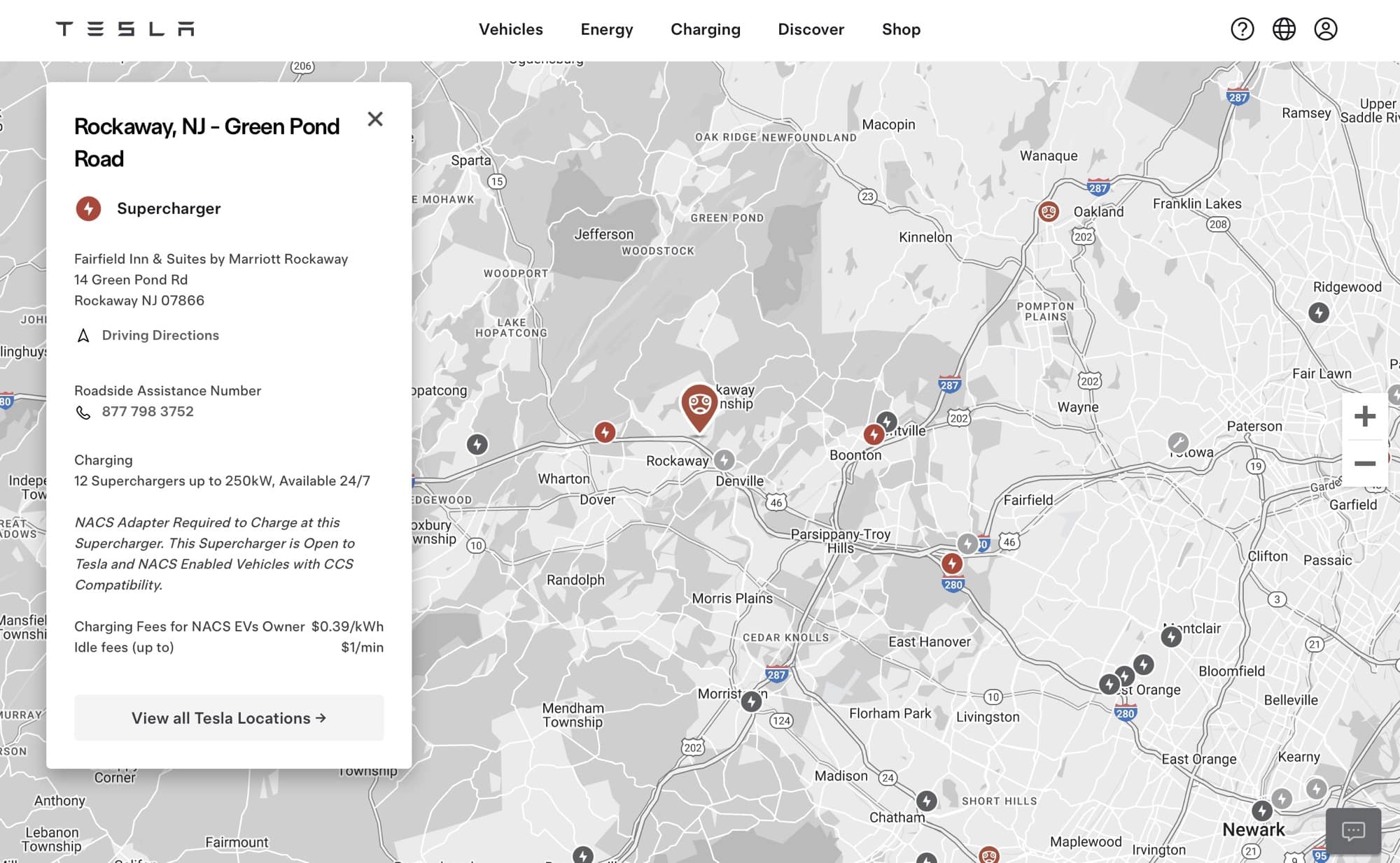 Tesla Expands Supercharger Network with New Location in Rockaway, NJ