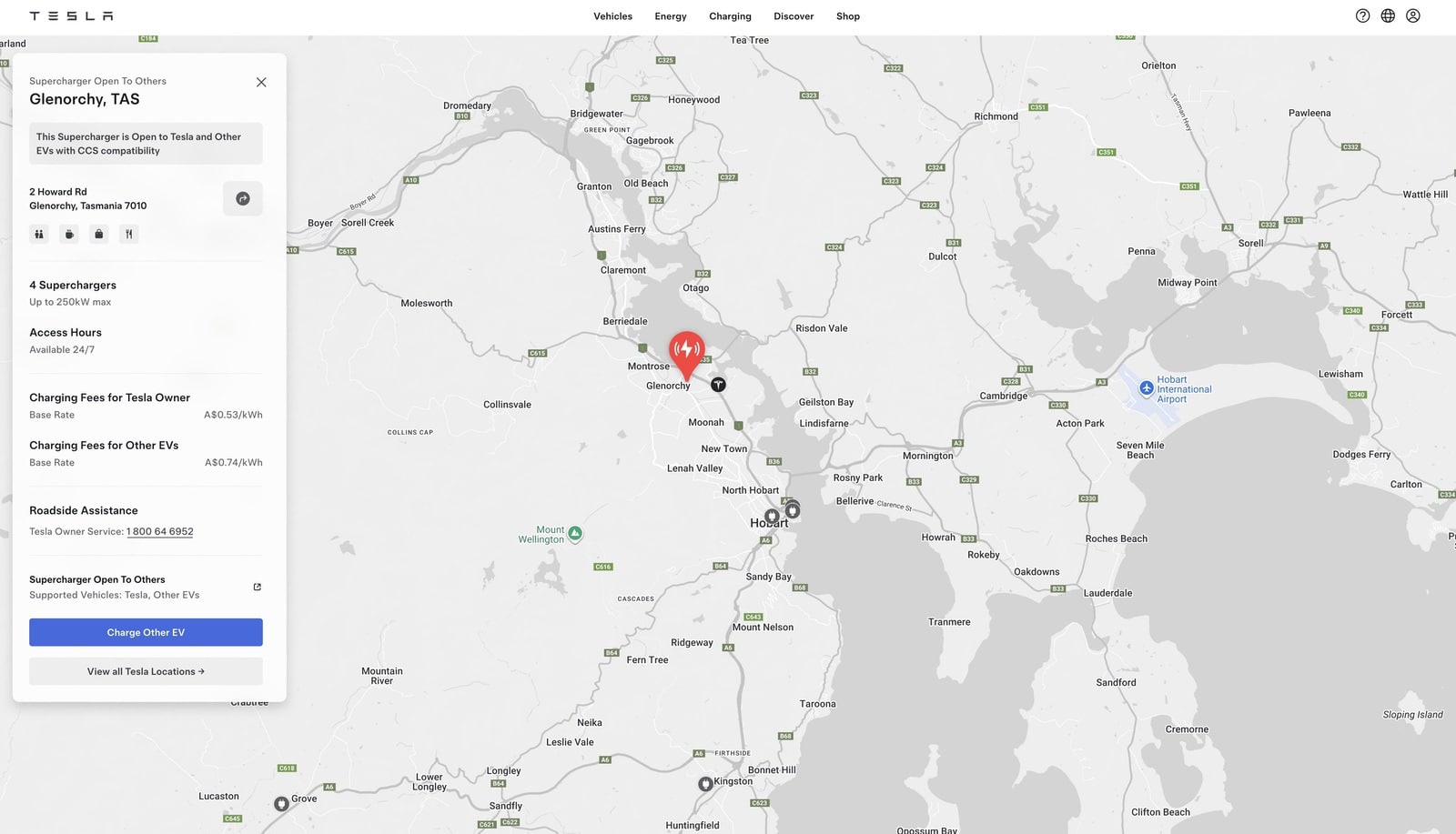 Tesla Hits 75,000 Superchargers Worldwide with Special ‘Glacier Blue’ Stall in Tasmania